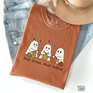 yam shirt featuring ghosts knitting