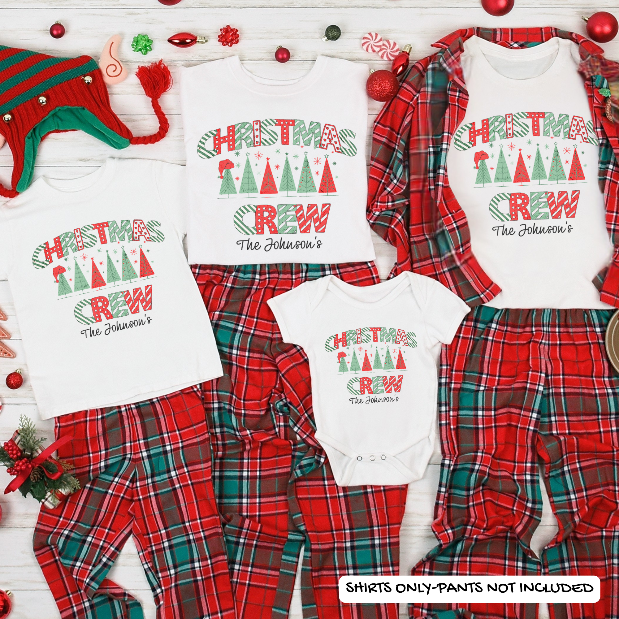 Family Christmas Crew Personalized Shirts